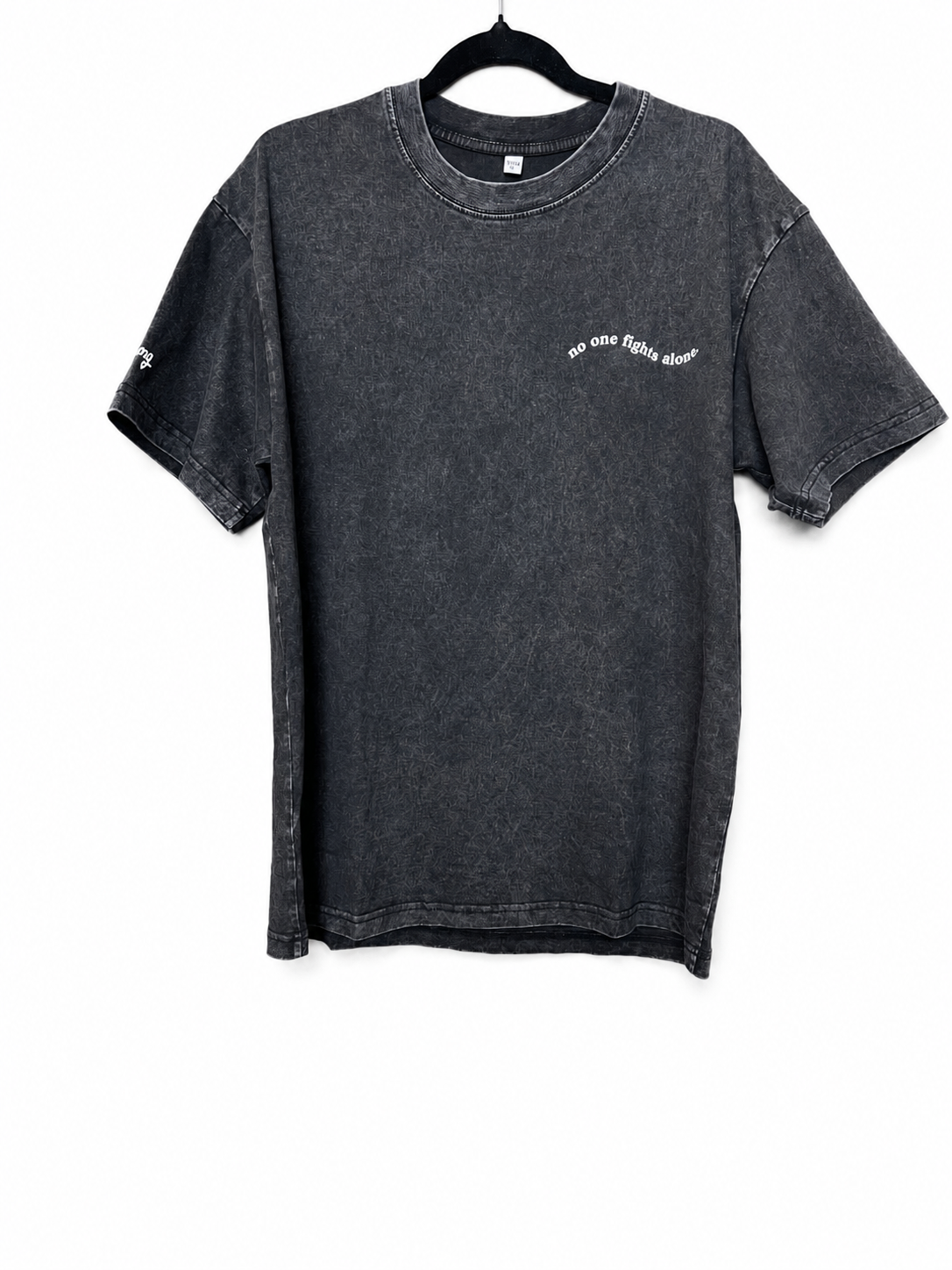 B Strong No one fights alone charcoal tee